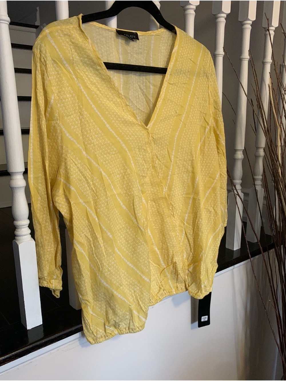 Yellow V-Neck Tunic Top - Lightweight Everyday Style
